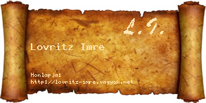 Lovritz Imre névjegykártya